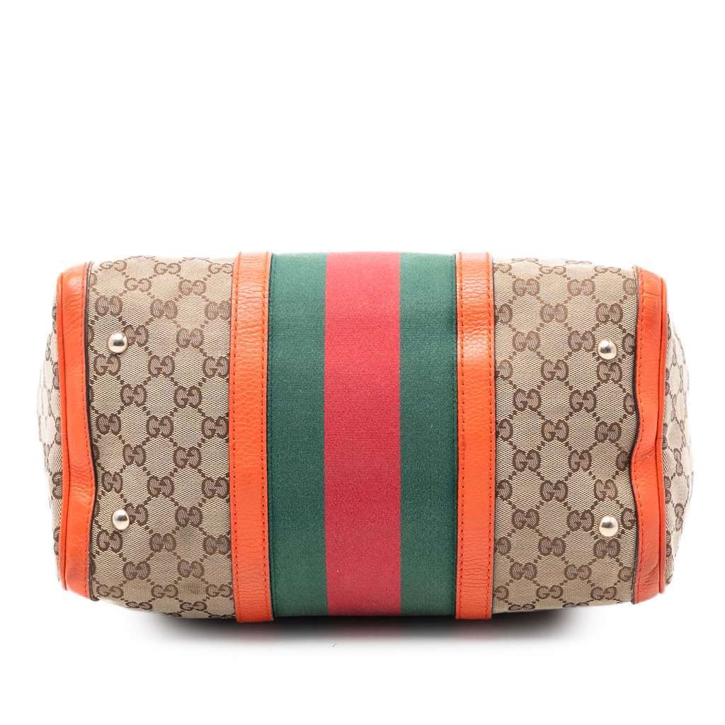 Gucci Medium GG Canvas Web Joy Boston Bag Beige Good condition - Inside View