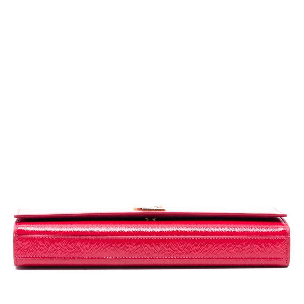 Saint Laurent Grain de Poudre Monogram Cassandre Clutch Pink Leather Very good condition - Inside View