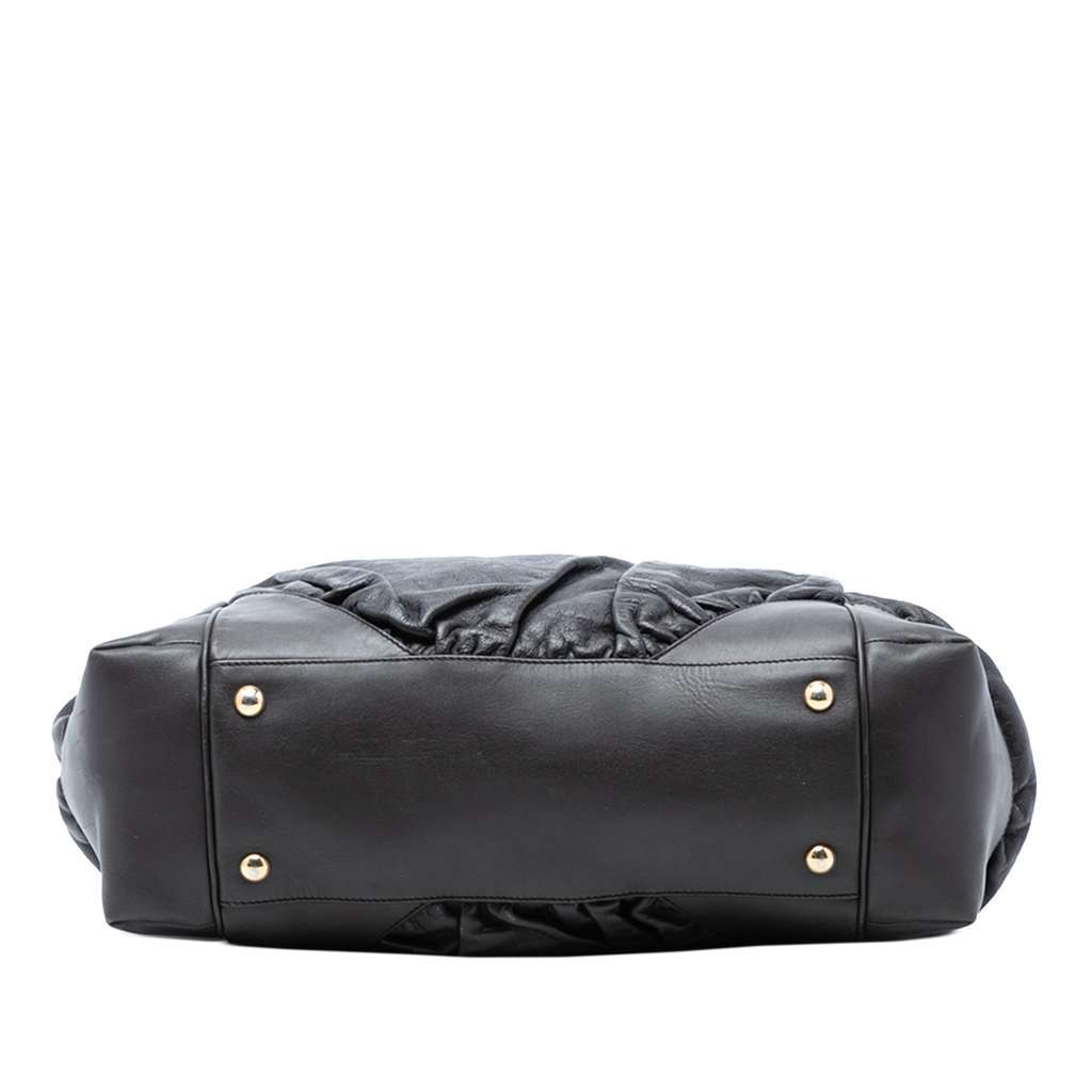 Gucci Embossed Leather Horsebit Full Moon Tote Black Leather Very good condition - Inside View