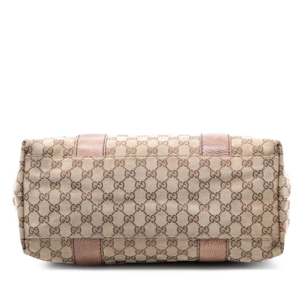 Gucci Medium GG Canvas Bamboo Libeccio Tote Beige Very good condition - Inside View