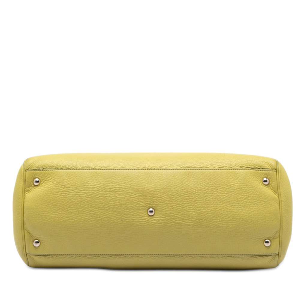 Gucci Large Calfskin Bamboo Shopper Satchel Yellow Leather Very good condition - Inside View