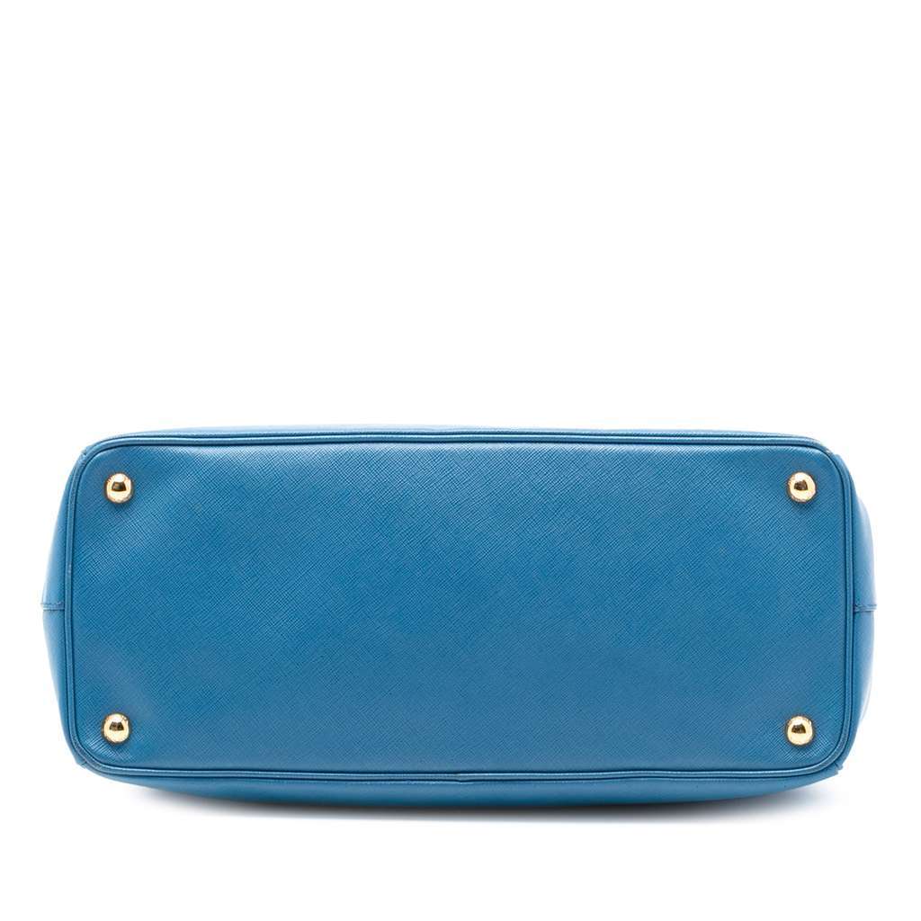 Prada Large Saffiano Lux Galleria Double Zip Satchel Blue Leather Very good condition - Inside View