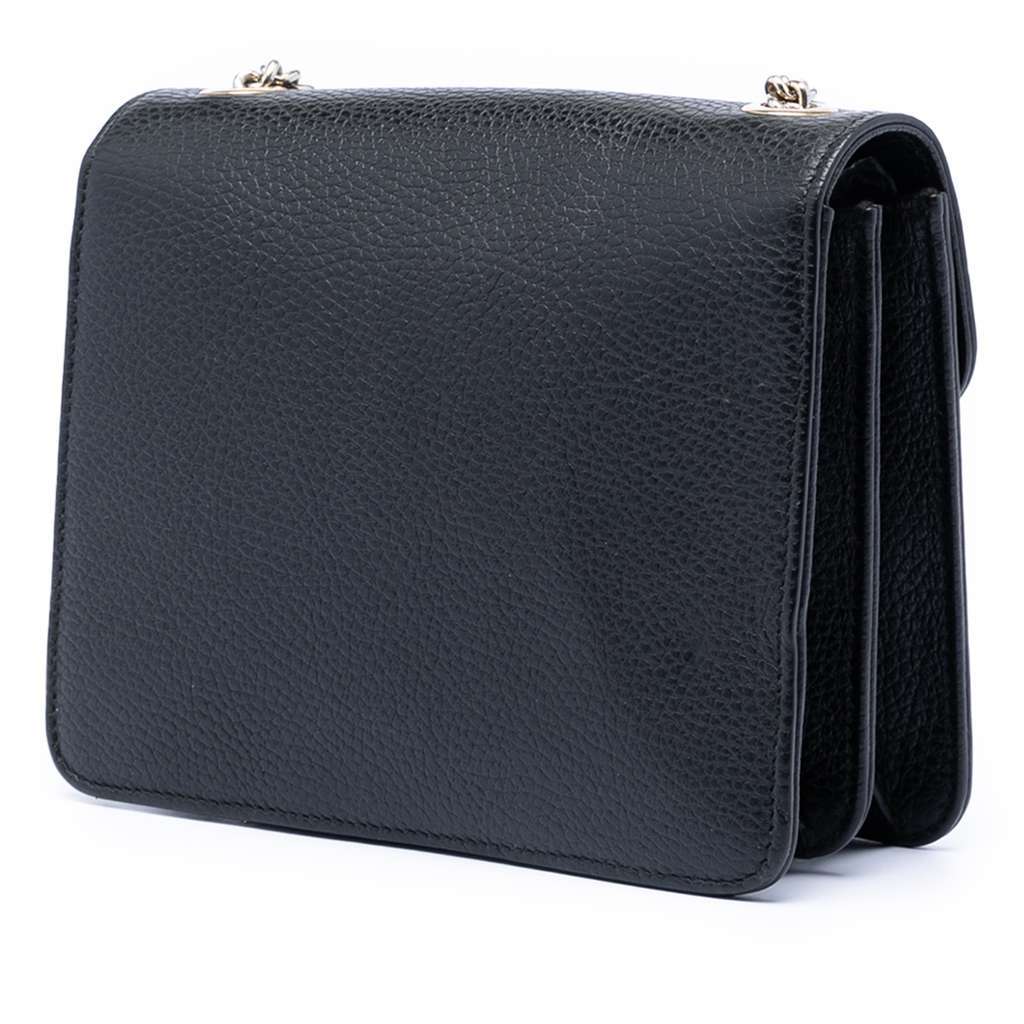 Gucci Small Dollar Calfskin Interlocking G Crossbody Black Leather Very good condition - Back View