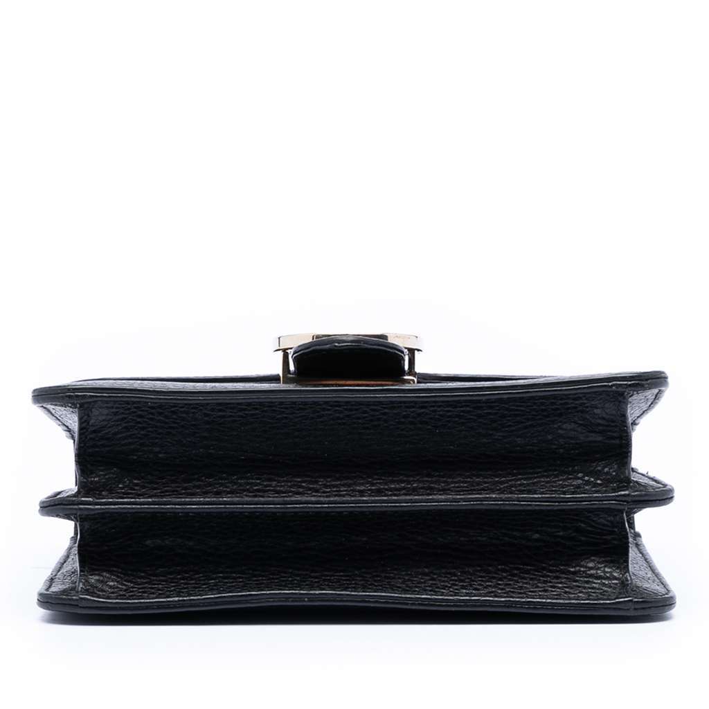 Gucci Small Dollar Calfskin Interlocking G Crossbody Black Leather Very good condition - Inside View