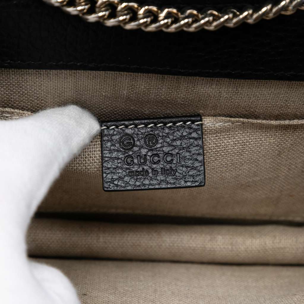 Gucci Small Dollar Calfskin Interlocking G Crossbody Black Leather Very good condition - Box View