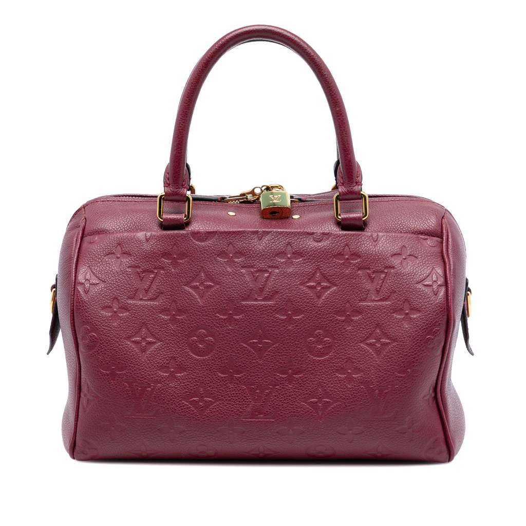 Louis Vuitton Monogram Empreinte Speedy Bandouliere 25 Red Leather Very good condition - Front View