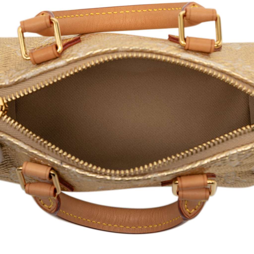 Louis Vuitton Monoglam Nano Speedy Bandouliere Gold Canvas Very good condition - Model View