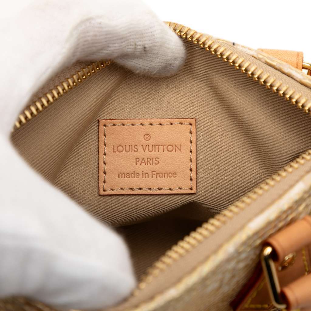 Louis Vuitton Monoglam Nano Speedy Bandouliere Gold Canvas Very good condition - Box View