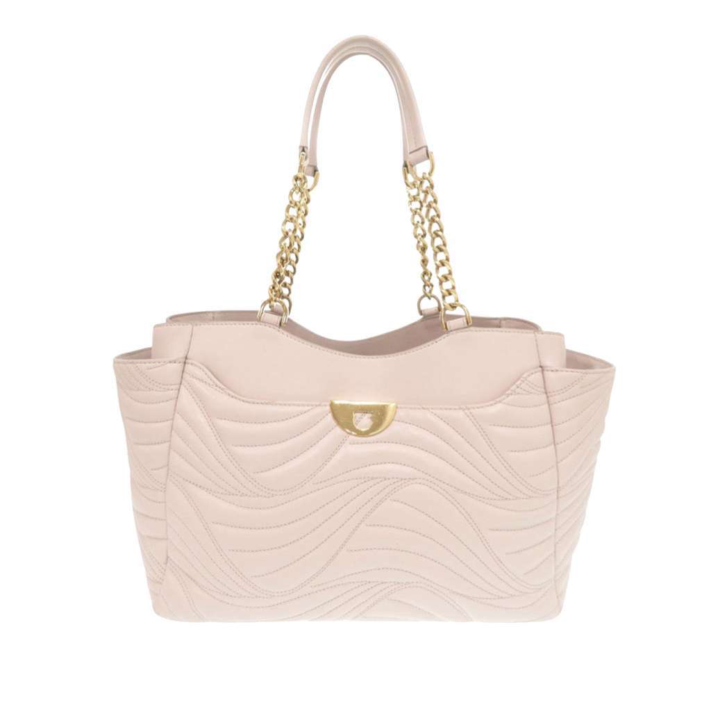Salvatore Ferragamo Quilted Leather Lianne Tote Pink Leather Very good condition - Front View