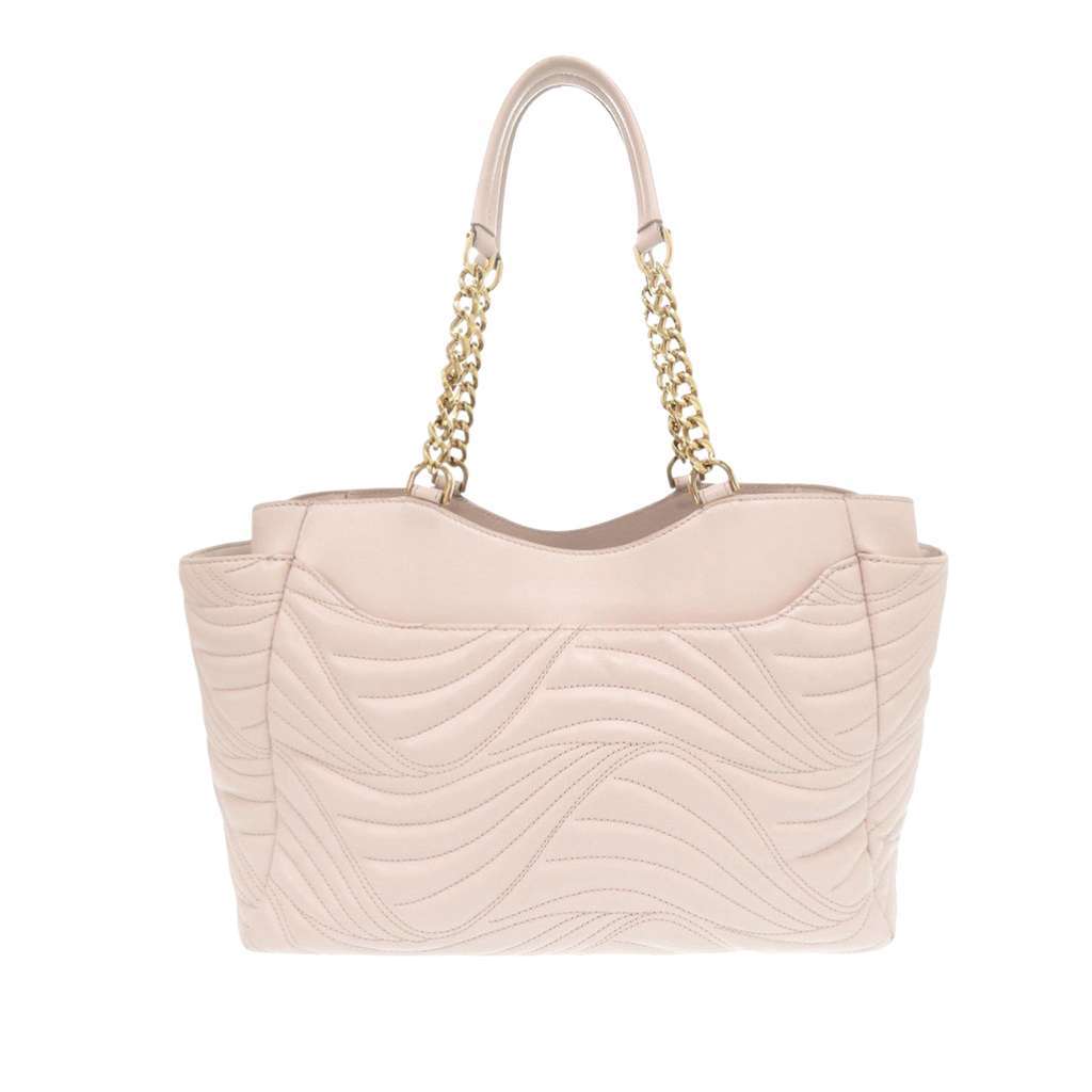 Salvatore Ferragamo Quilted Leather Lianne Tote Pink Leather Very good condition - Back View