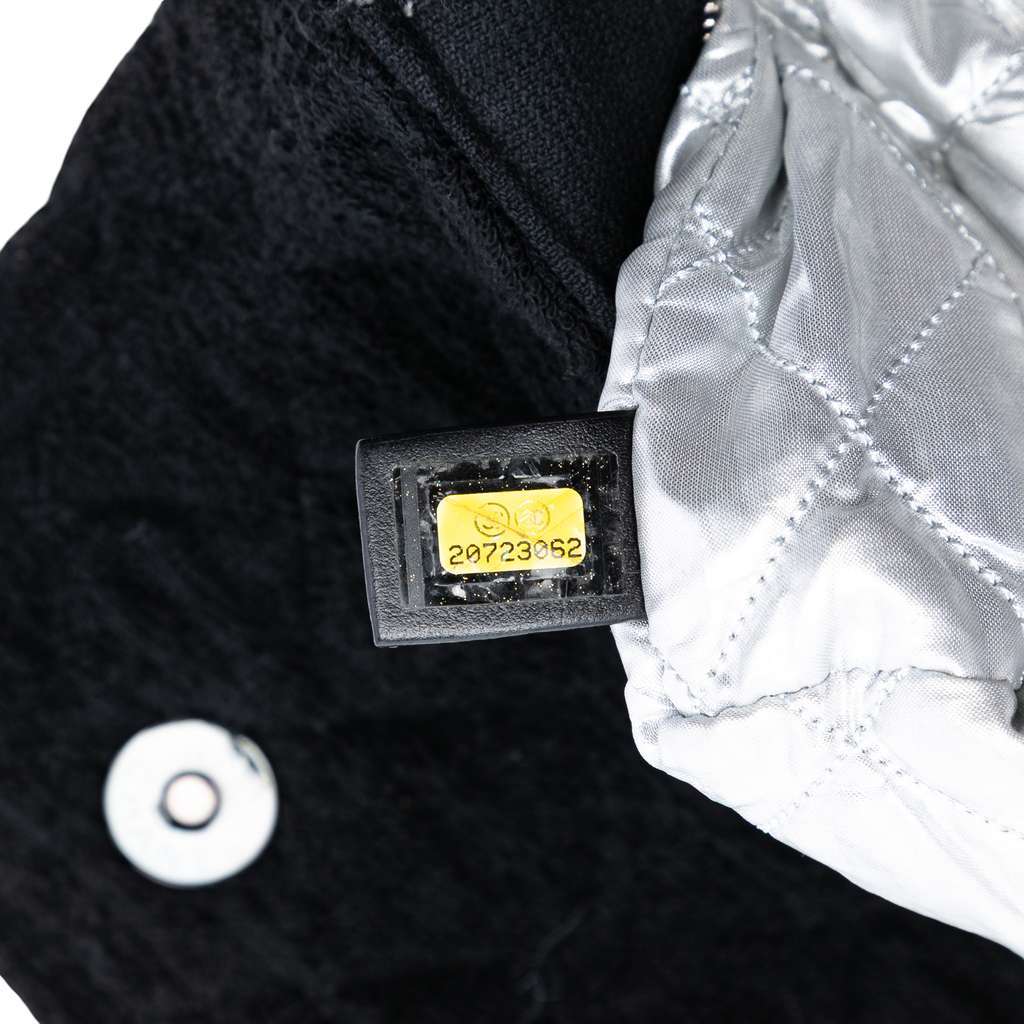Chanel CC Quilted Terry Cloth Flap Black Cotton Very good condition - Box View