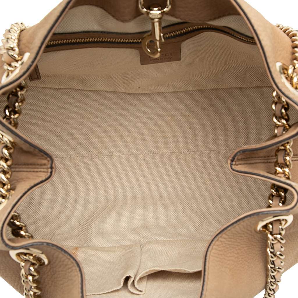 Gucci Medium Nubuck Soho Chain Tote Brown Leather Very good condition - Model View