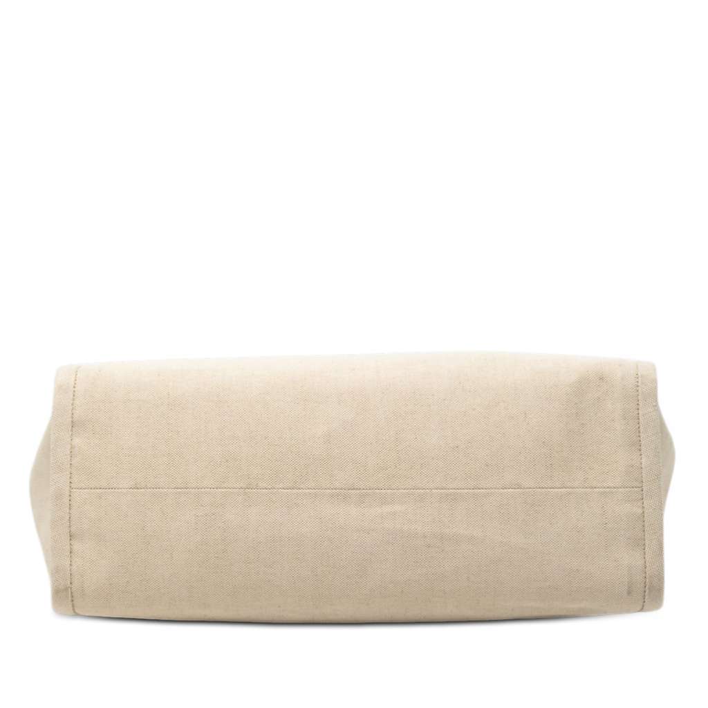 Prada Large Linen and Vitello Logo Tote Beige Very good condition - Inside View