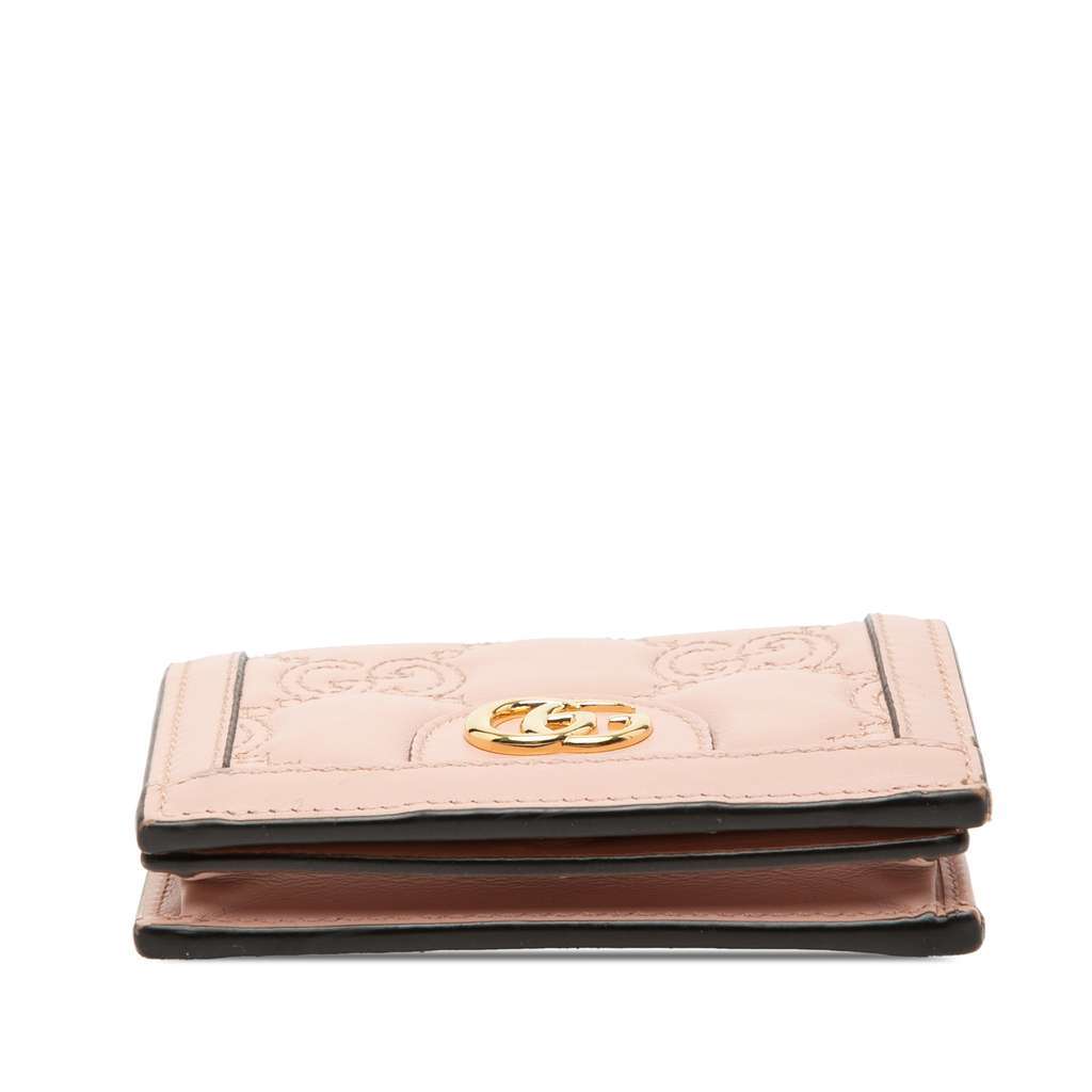 Gucci GG Matelasse Leather Card Case Wallet Pink Leather Very good condition - Inside View