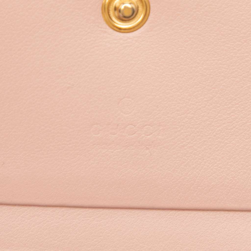 Gucci GG Matelasse Leather Card Case Wallet Pink Leather Very good condition - Box View