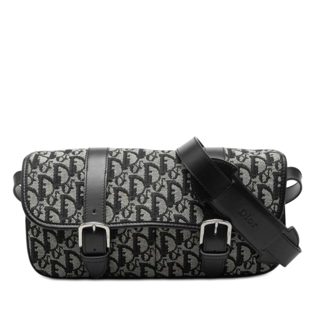 Dior Diorissimo Trotter Canvas Crossbody Black Canvas Very good condition - Front View