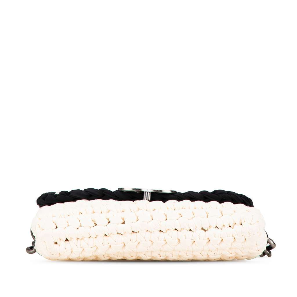 Chanel Neoprene Fancy Crochet Flap White Polyester Very good condition - Inside View