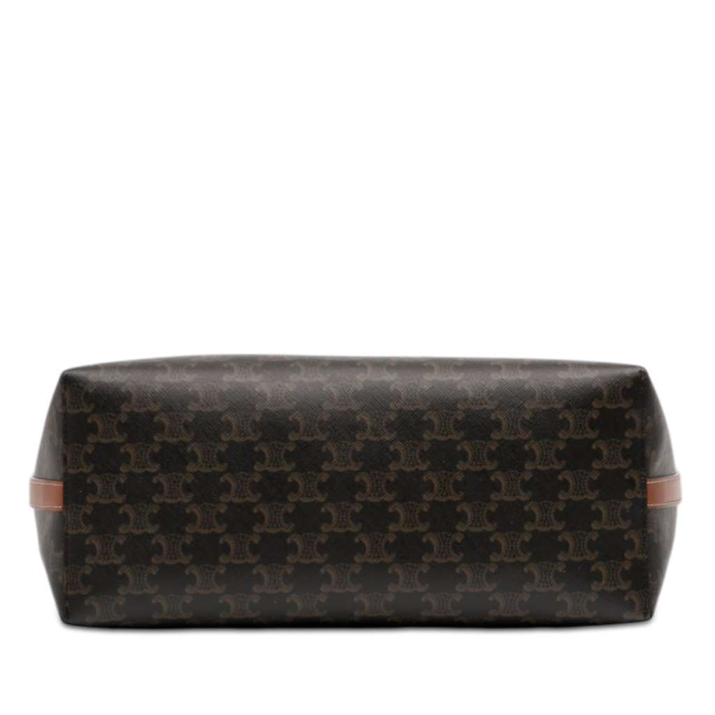 Celine Triomphe Coated Canvas and Calfskin Soft Shopper Bag Brown Canvas Very good condition - Inside View