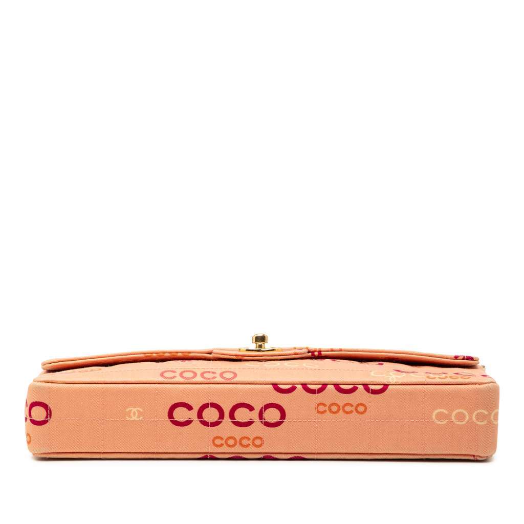 Chanel CC Chocolate Bar Canvas Logo East West Flap Pink Canvas Good condition - Inside View