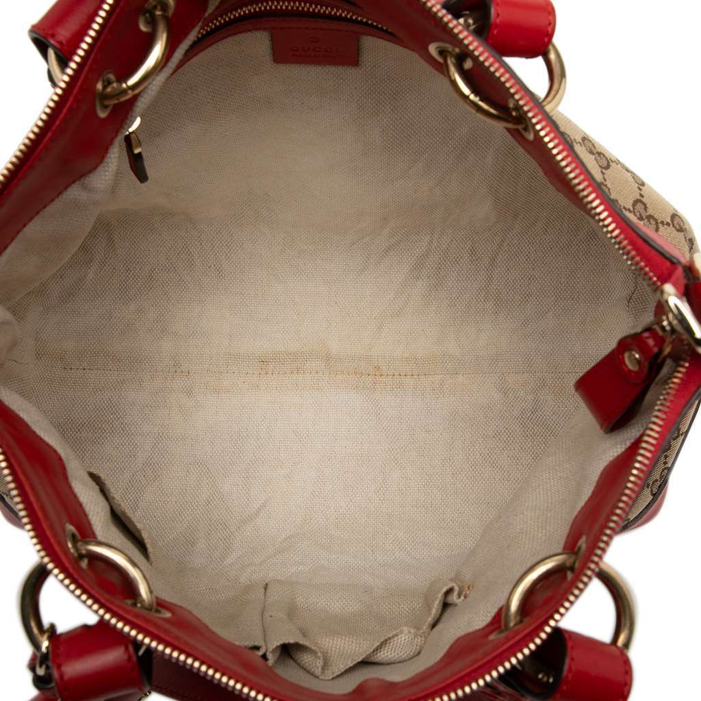 Gucci GG Canvas Valentine Satchel Beige Canvas Very good condition - Model View