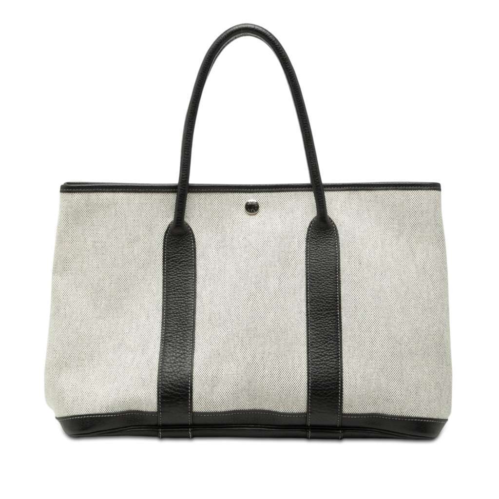 Hermès Toile and Negonda Garden Party 36 Grey Canvas Very good - Front View