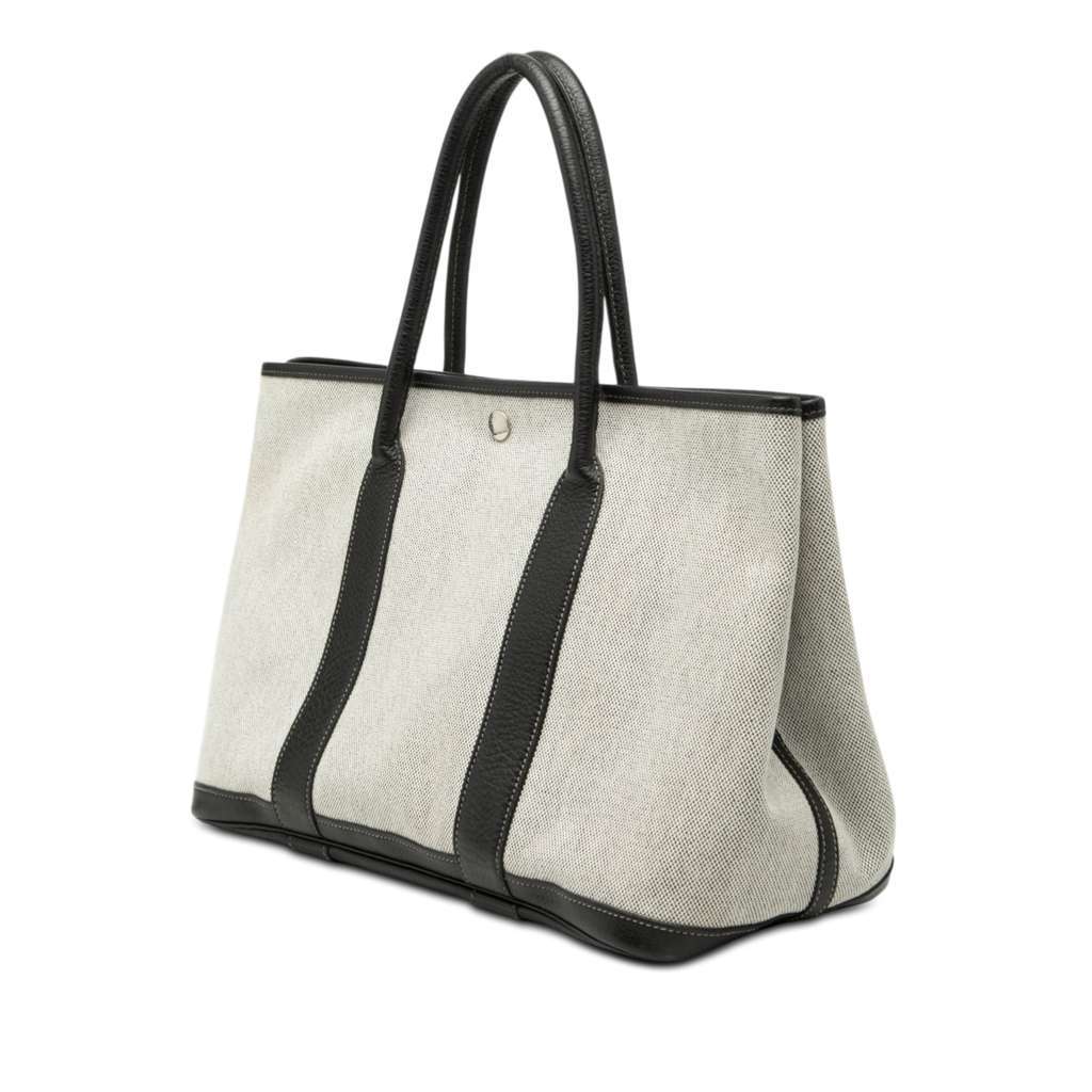 Hermès Toile and Negonda Garden Party 36 Grey Canvas Very good - Back View