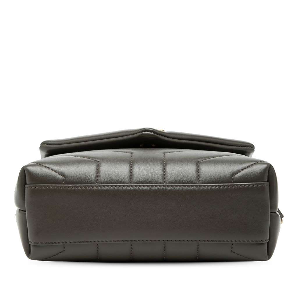 Saint Laurent Toy Matelasse Calfskin Monogram LouLou Crossbody Brown Leather Very good condition - Inside View