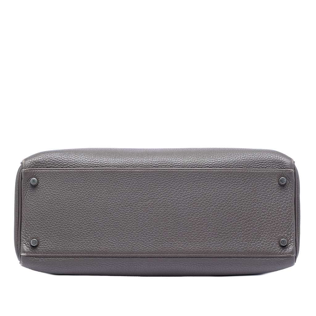 Hermès Clemence Kelly II Retourne 35 Grey Leather Very good condition - Inside View
