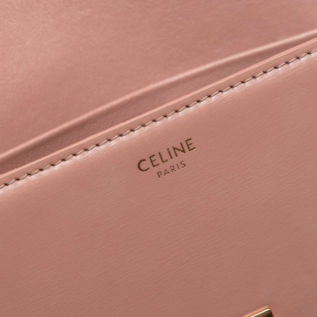 Celine Teen Shiny Calfskin Triomphe Crossbody Pink Leather Very good - Box View