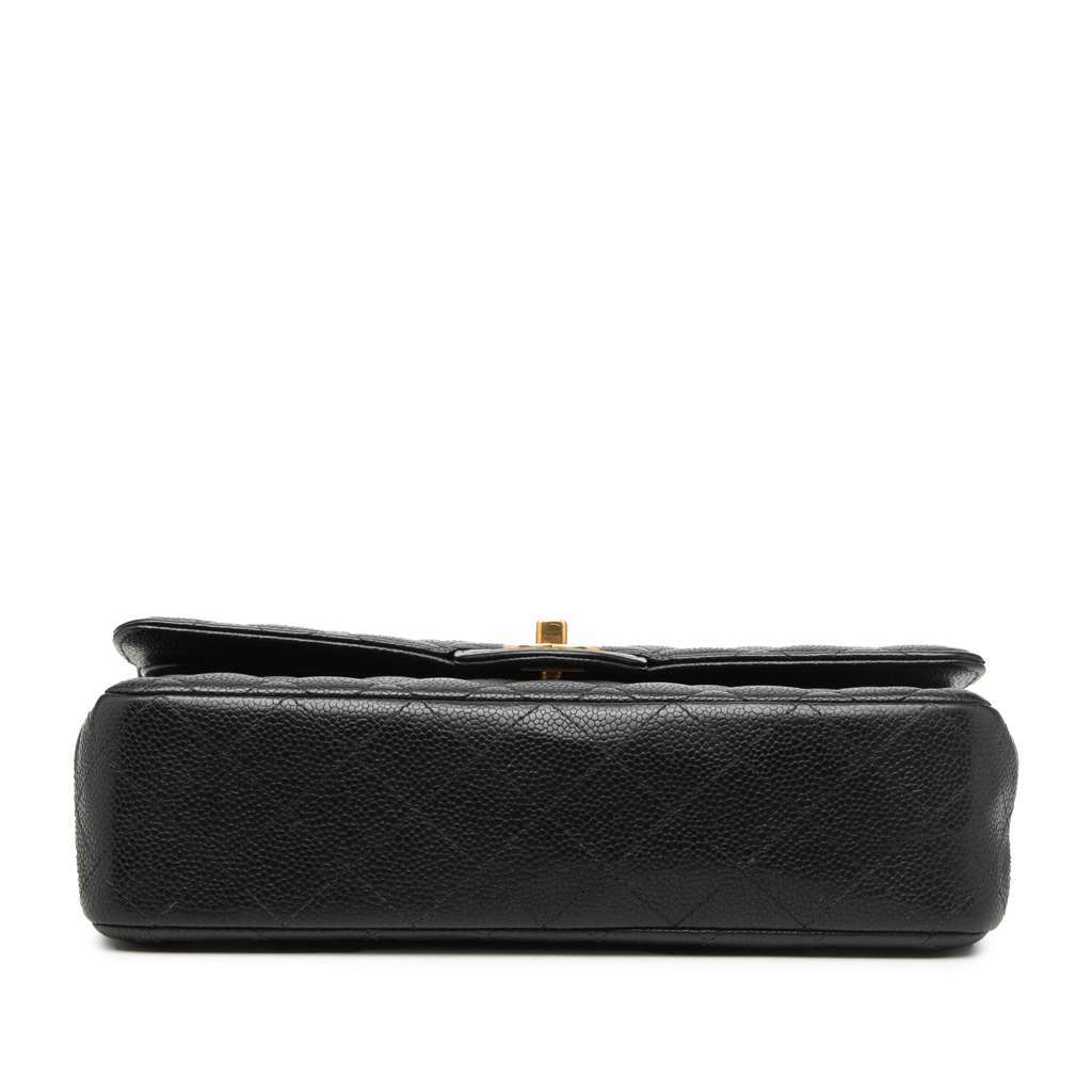 Chanel Medium Classic Caviar Double Flap Black Leather Very good - Inside View