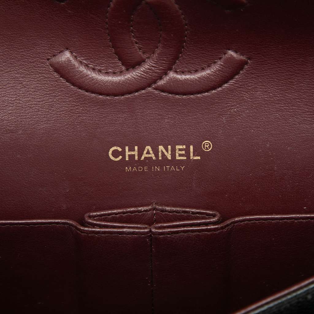 Chanel Medium Classic Caviar Double Flap Black Leather Very good - Box View