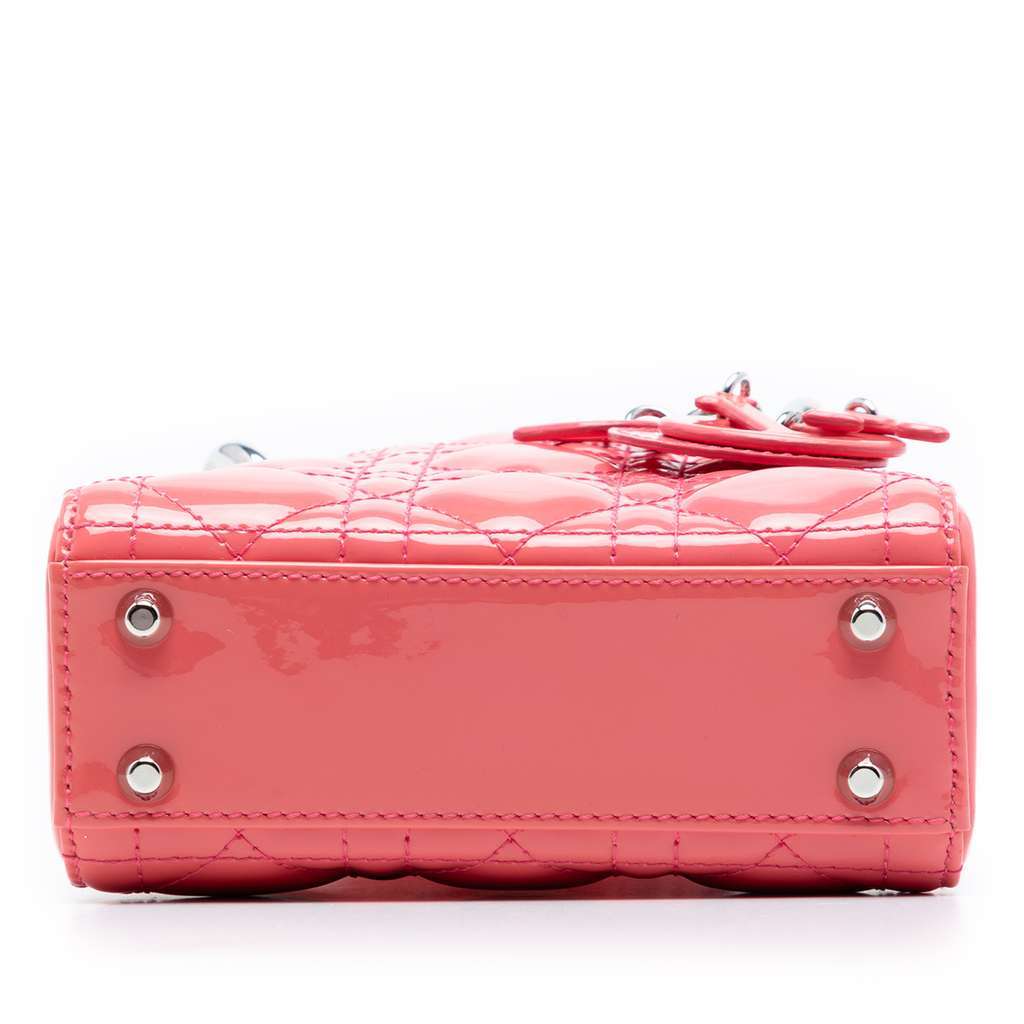 Dior Micro Patent Cannage Lady Dior Pink Leather Very good - Inside View