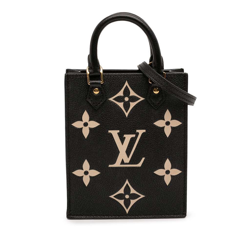 Louis Vuitton Bicolor Monogram Empreinte Petit Sac Plat Black Leather Very good condition - Front View