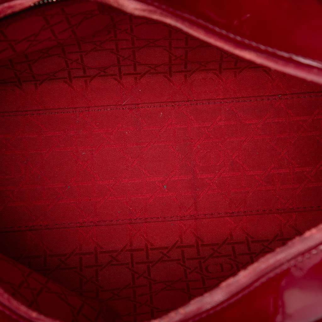 Dior Large Patent Cannage Lady Dior Red Leather Very good - Model View