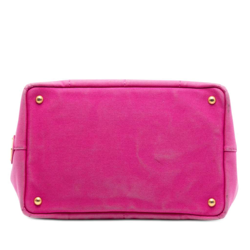 Prada Canvas Canapa Logo Satchel Pink Canvas Very good - Inside View