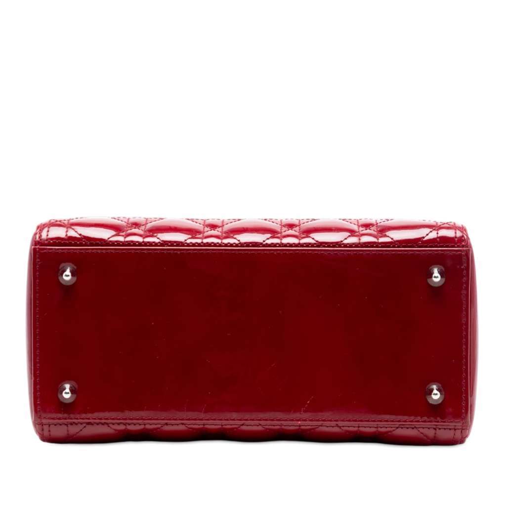 Dior Medium Patent Cannage Lady Dior Red Leather Very good - Inside View