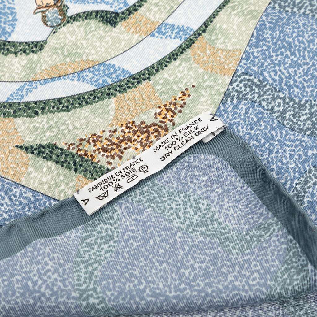 Hermès Alfred De Dreux Peintre du Cheval Silk Scarf Blue Silk Very good - Back View
