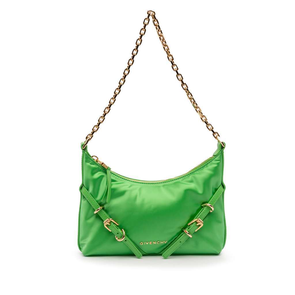 Givenchy Small Nylon Voyou Party Shoulder Bag Green Very good - Front View