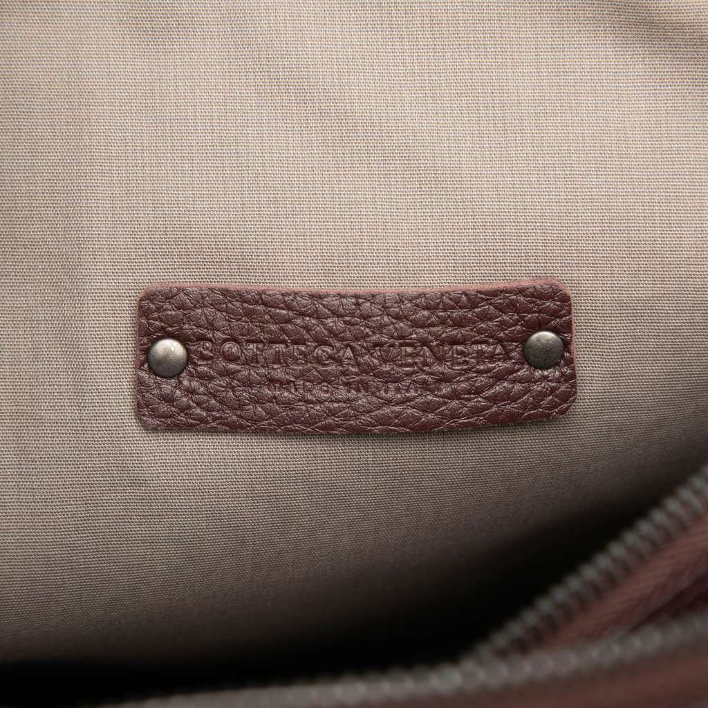 Bottega Veneta Intrecciato Trimmed Nappa Messenger Bag Brown Leather Very good condition - Box View