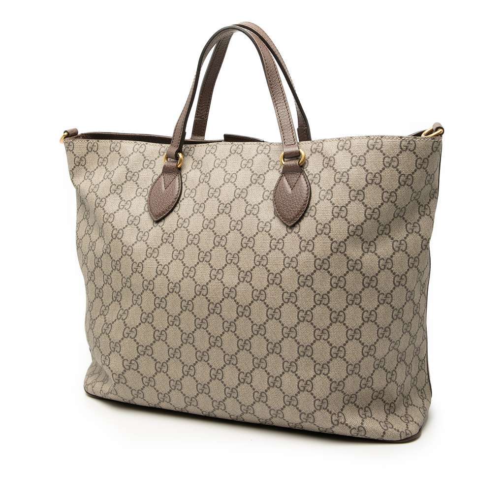 Gucci Medium GG Supreme Courrier Soft Tote Beige Very good condition - Back View