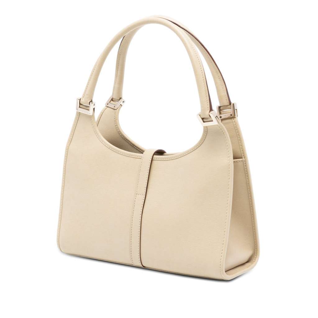 Gucci Calfskin Jackie Bardot Handbag White Leather Very good condition - Back View