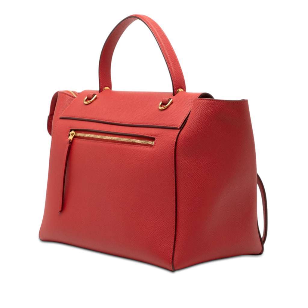 Celine Mini Leather Belt Bag Satchel Red Leather Very good - Back View