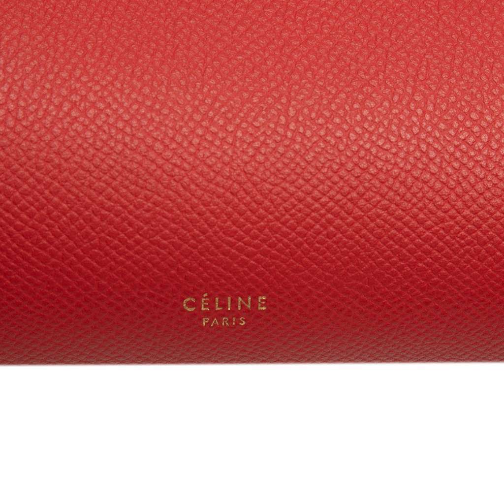 Celine Mini Leather Belt Bag Satchel Red Leather Very good - Box View