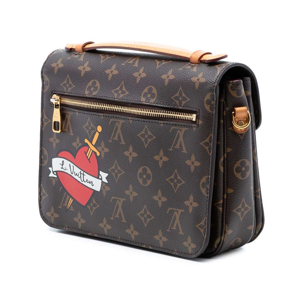 Louis Vuitton Monogram Patches Pochette Metis Brown Very good condition - Back View