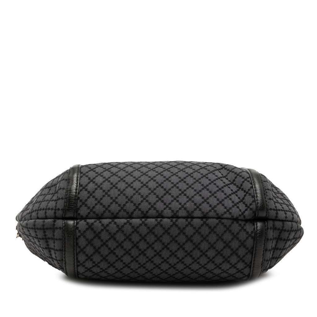 Gucci Medium Diamante Canvas Techno Horsebit Hobo Grey Canvas Good condition - Inside View