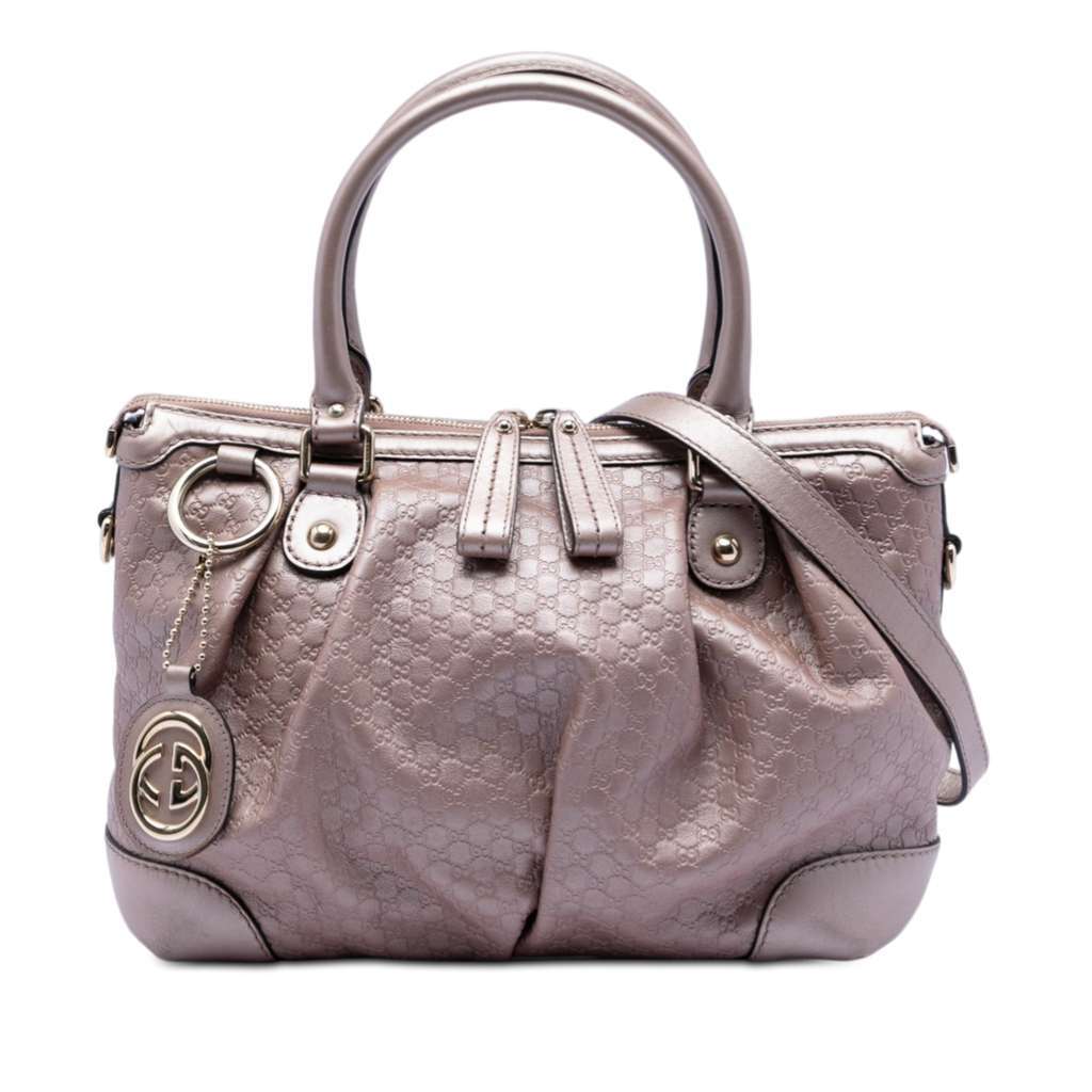 Gucci Microguccissima Sukey Satchel Purple Leather Very good - Front View