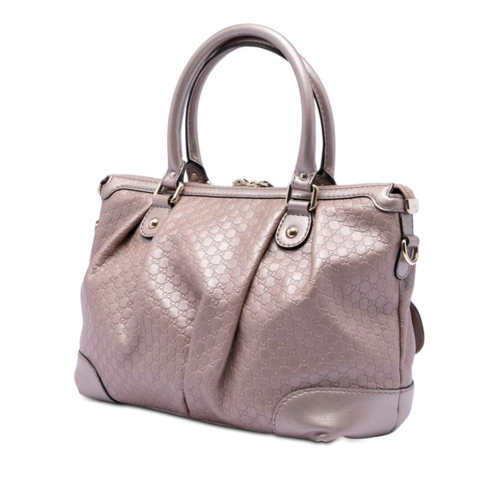 Gucci Microguccissima Sukey Satchel Purple Leather Very good - Back View