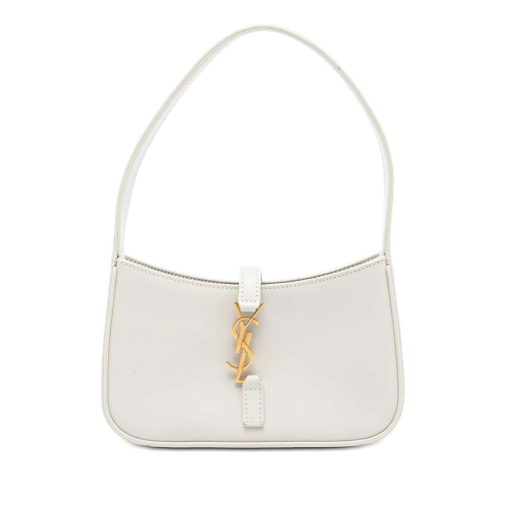 Saint Laurent Mini Smooth Calfskin Le 5 a 7 White Leather Very good condition - Front View