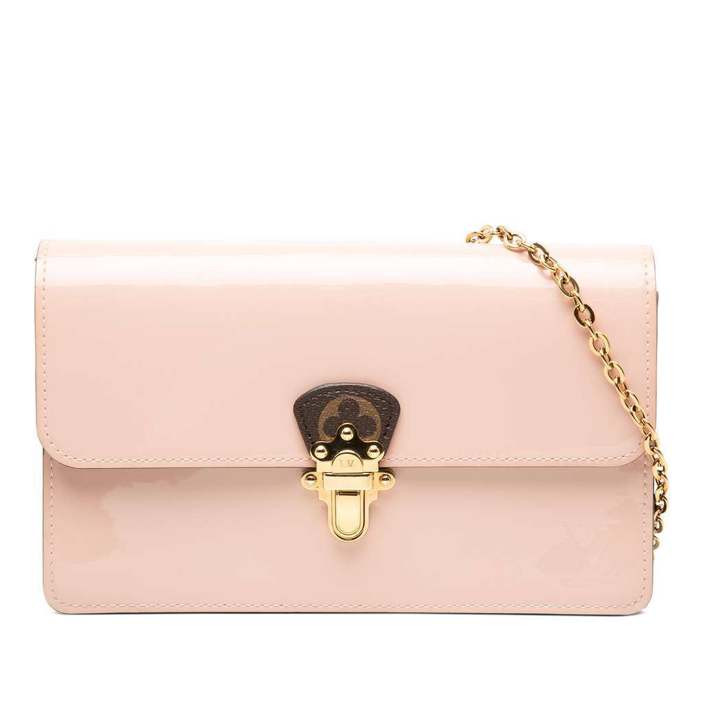 Louis Vuitton Portefeuille Cherrywood Wallet On Chain Pink Leather Very good - Front View