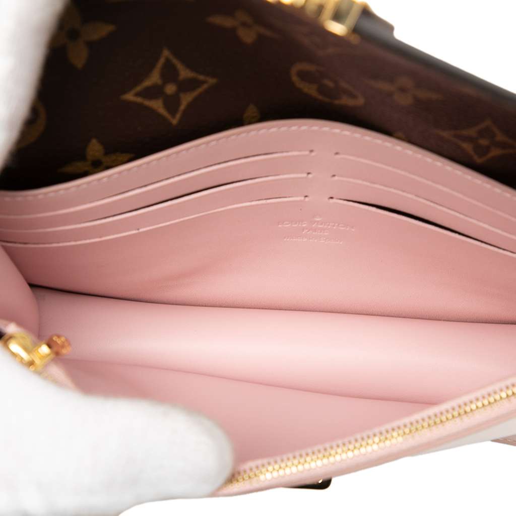 Louis Vuitton Portefeuille Cherrywood Wallet On Chain Pink Leather Very good - Model View